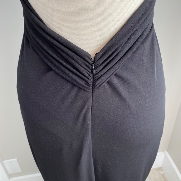 Cache full length black backless gown with rhinestone brooch - Size 4 - Picture 6 of 16